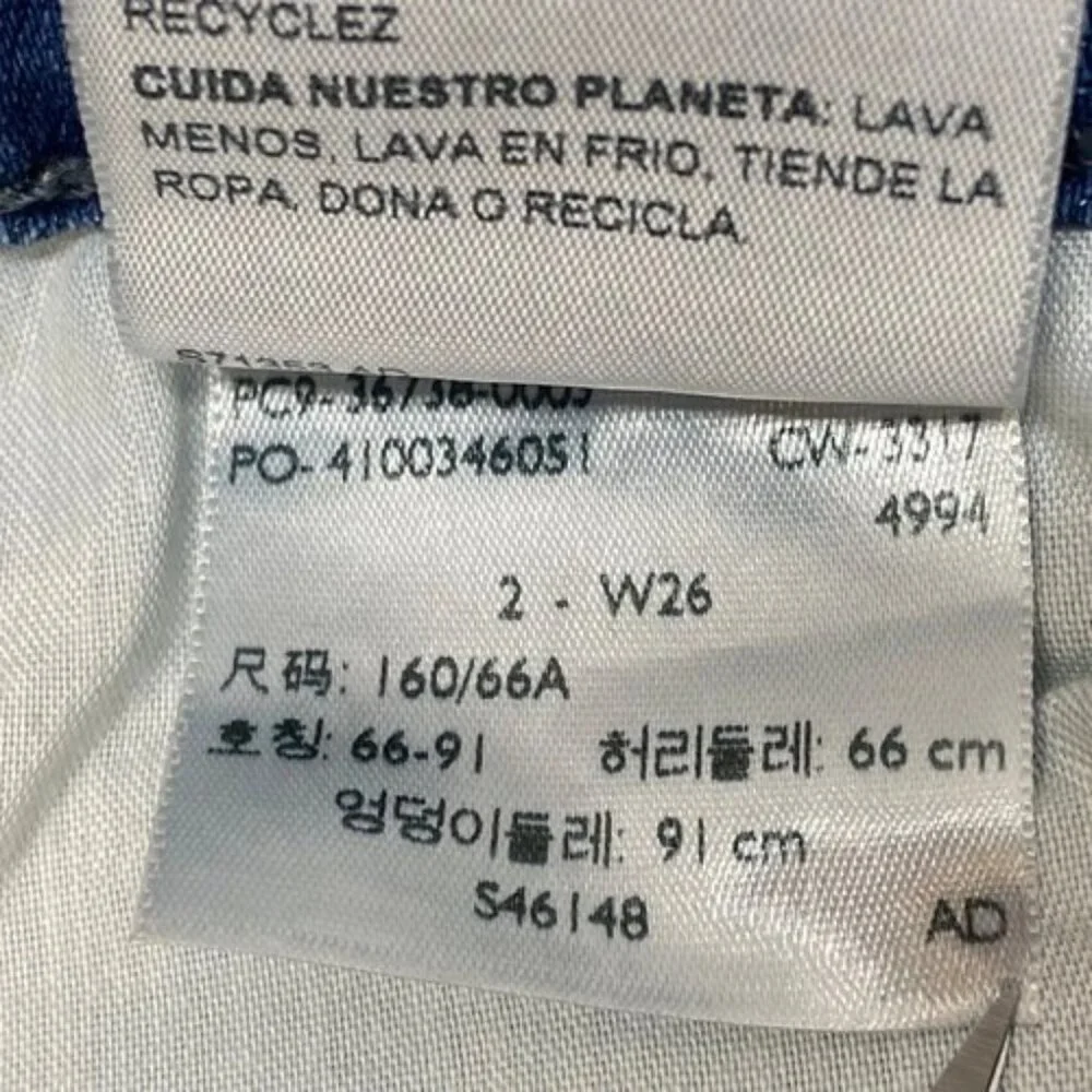 Levi's Strauss Jeans Women's 26 Light Blue Fade Levi Mid Rise Slim Cuff Denim GC
